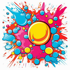Fototapeta premium Colorful pop art bubble vector illustration for graphic design projects