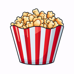 Popcorn Striped Bowl Icon: Perfect for Snack Packaging, Movie Theater Promotions, Food Blogs