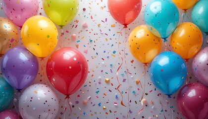 Vibrant Party Balloons Background for Birthday Celebration