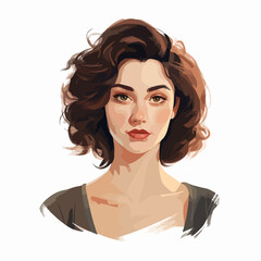 Modern female cartoon avatar character illustration for profile pictures