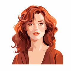 Professional portrait of a young woman avatar against white background