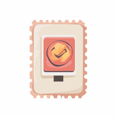 Postal Stamp Block Style Icon Vector Illustration for Postage Services Website Design