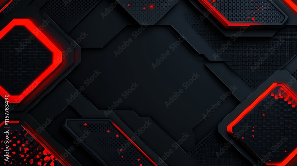 Poster abstract dark red and black tech background