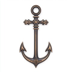 A vintage anchor symbolizing hope and stability, perfect for nautical-themed decor and designs.