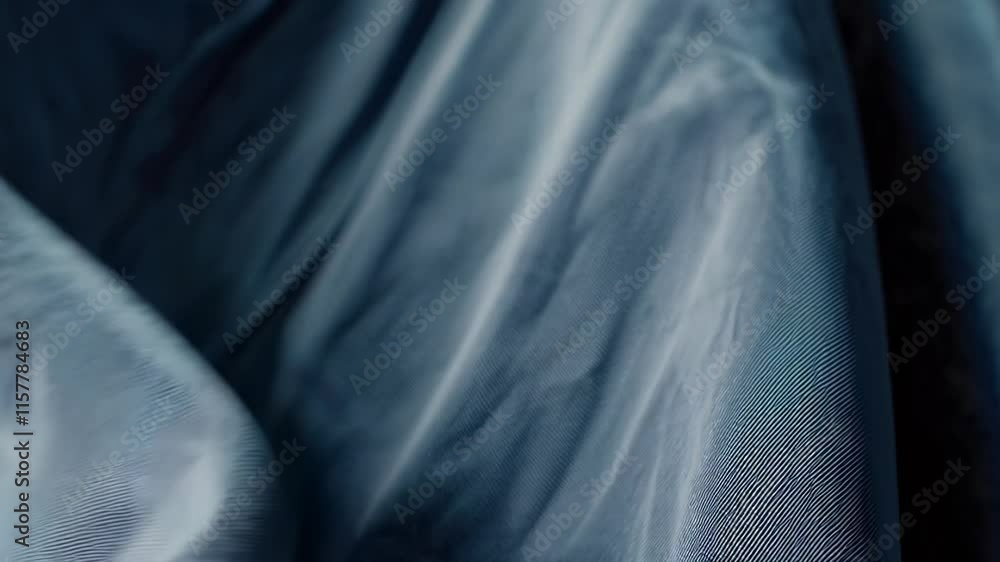 Poster light blue satin fabric with soft folds and a delicate sheen, creating a refined and smooth appearan