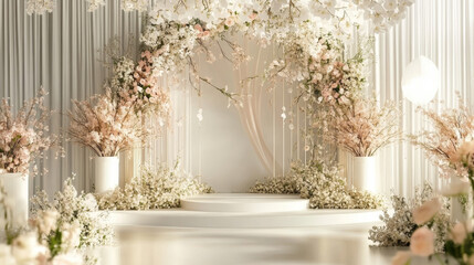 "Beautiful Outdoor Wedding Backdrop and Flower Decorations – Customizable with Your Name."

