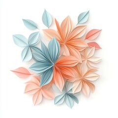 Fototapeta premium Beautifully crafted paper flowers in soft pastel colors, showcasing a delicate and artistic design perfect for decor or inspiration.