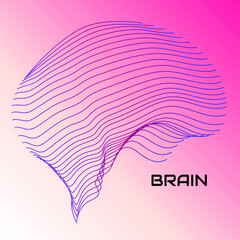 Abstract human brain. Logo with colorful lines