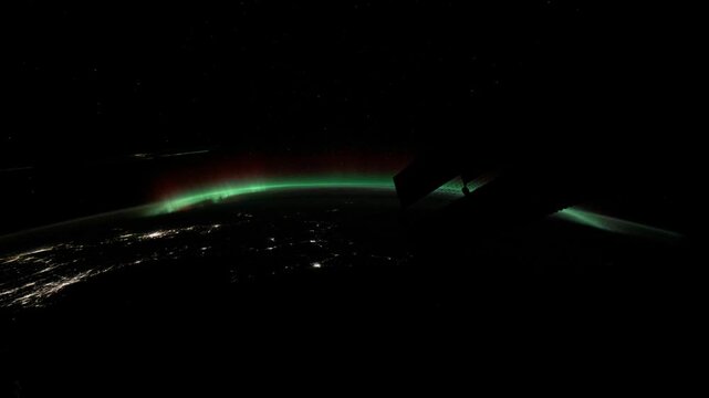 Aurora Borealis over Canada. As seen from the International Space Station. Elements of this image furnished by NASA.