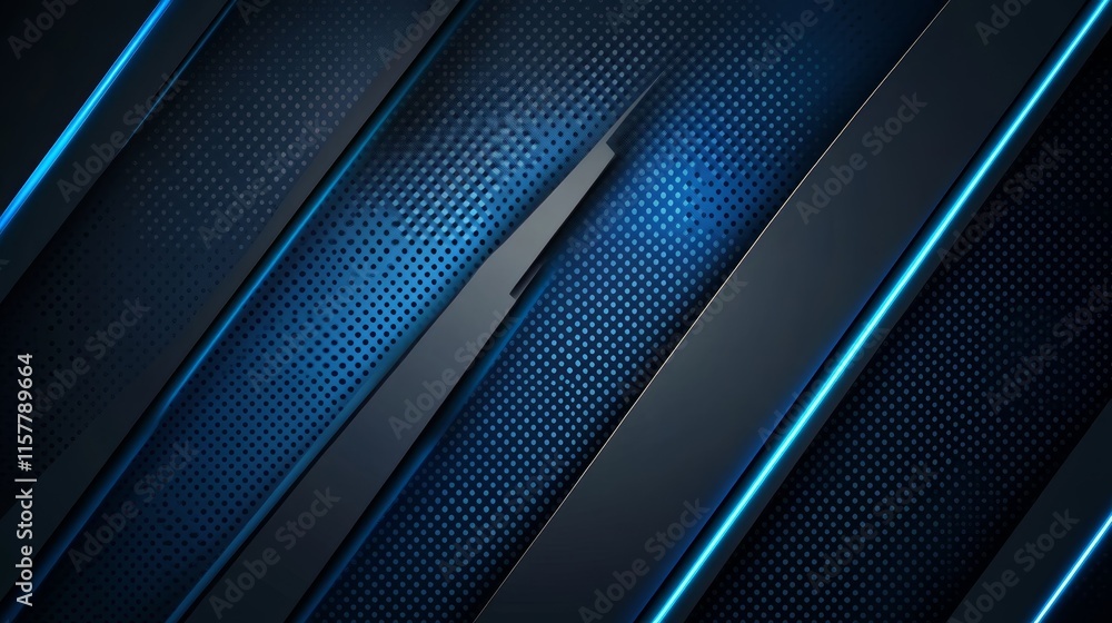 Aufkleber dark background with blue neon stripes and textured patterns. modern, futuristic design.