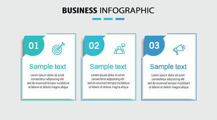 Infographic design template with icons and 3 options or steps. Can be used for process diagram, presentations, workflow layout, flow chart, info graph	
