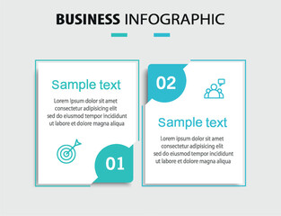 Vector infographic template with icons and 2 options or steps	

