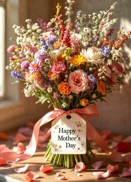 Happy Mothers Day - Beautiful background with flowers for mothers day and happy mothers day letter background