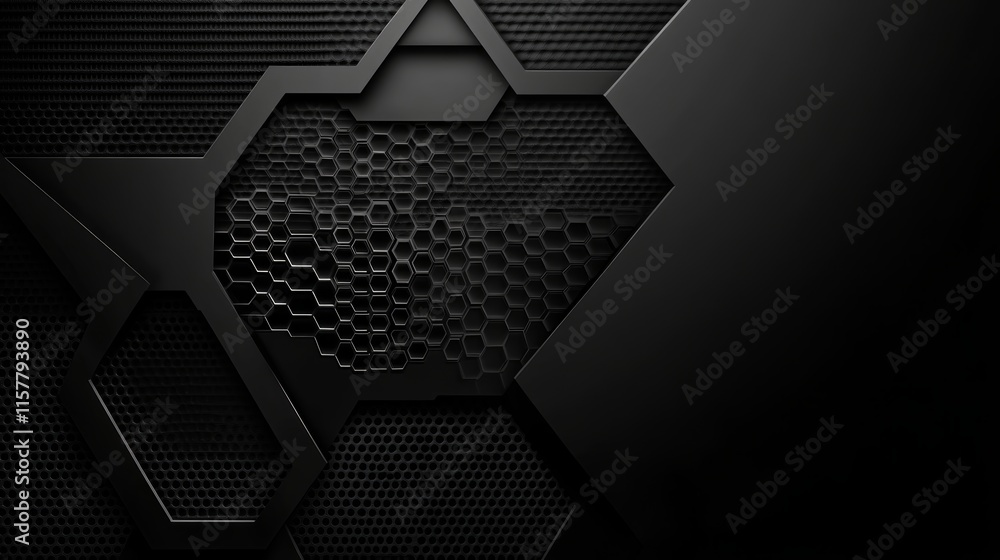 Poster abstract dark hexagon pattern background