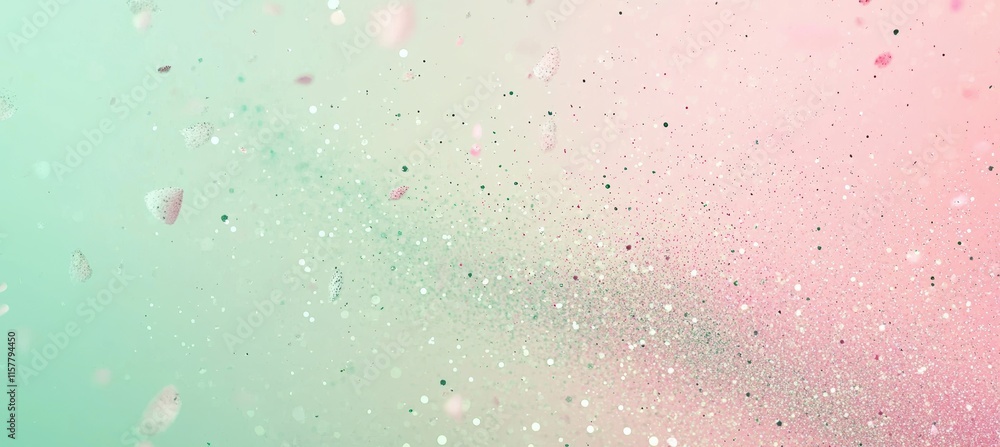 Poster Pastel Spring Abstract Background with Floating Dots and Sparkles for Inviting Design