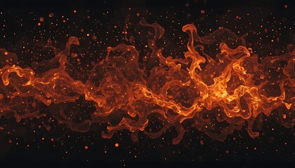 Fototapeta premium Fiery Burn Texture with Embers and Flames on Black Background