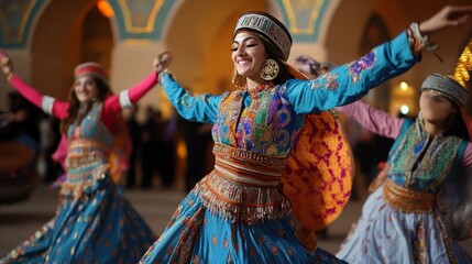Naklejka premium Vibrant Cultural Dance Performance