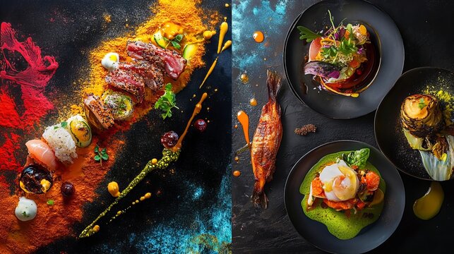 Indulge in the artistry of culinary masterpieces, where vibrant hues and delectable textures dance on the canvas of a plate. Each dish is a symphony of flavors