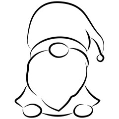 a simple original icon of Santa Claus with a big hat, ears and a beard drawn with different contours