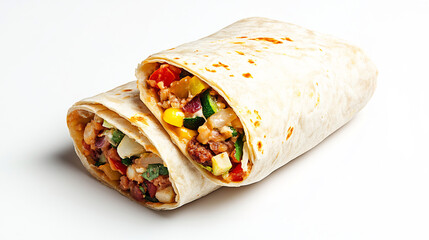 Deliciously Stuffed Burrito Photo: Close-up Shot of Savory Filling. AI Generated