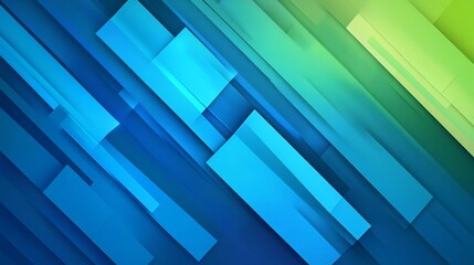 Fototapeta premium Vibrant Blue and Green Abstract Digital Illustration: Dynamic Geometric Design. AI Generated