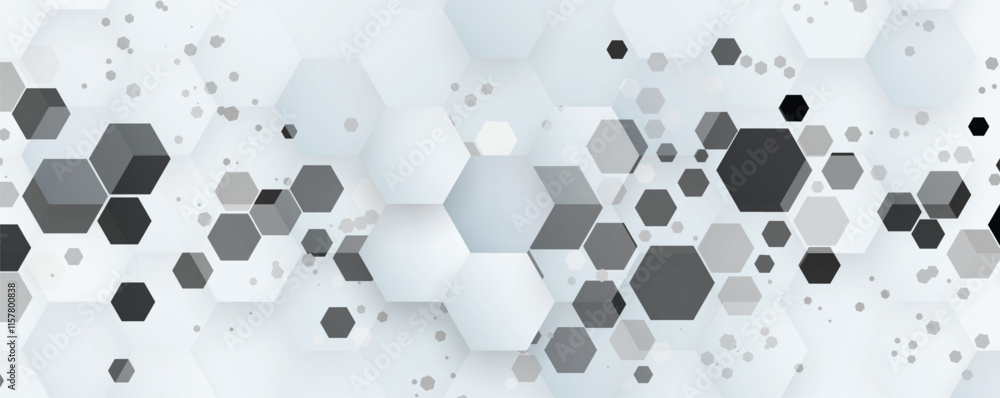 Poster Hexagon abstract background with simple polygonal elements