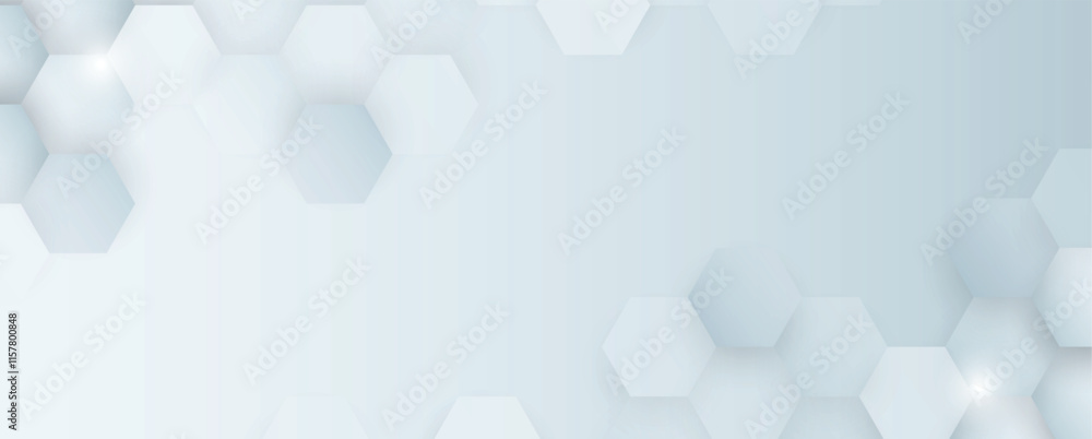Poster Hexagon abstract background with simple polygonal elements