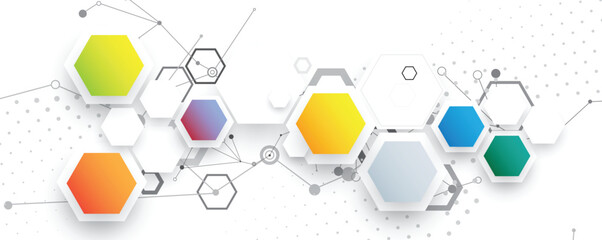 Hexagon abstract background with simple polygonal elements