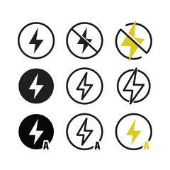 Camera Flash Icon Set Vector Design.