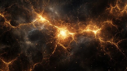 Abstract background of cosmic energy and glowing nebula.