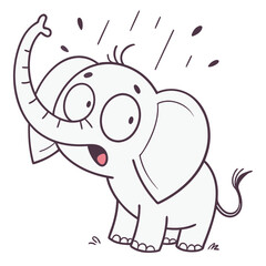 Cute Baby Elephant Illustration
