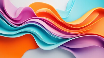 Vibrant 3D Render: Abstract Colorful Waves Flowing Gracefully. AI Generated