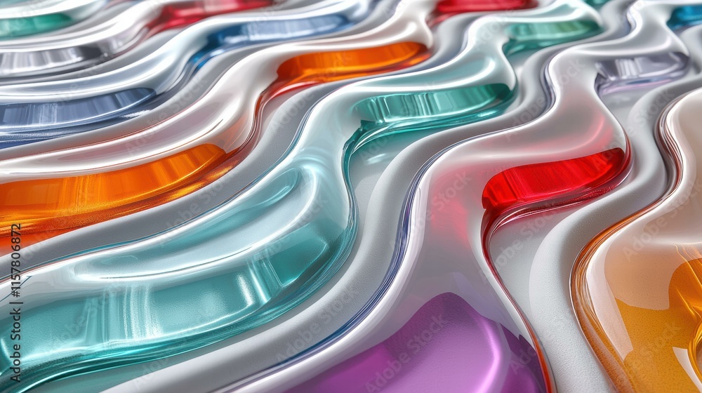 Poster abstract colorful wavy pattern. ai.