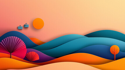 Colorful Workspace Flat Lay with School Supplies and Stationery