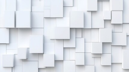 Obraz premium Clean Minimalist 3D Render: Abstract White Cube Texture Mockup. AI Generated