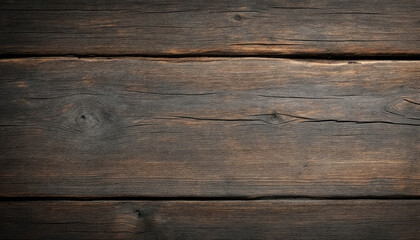 Fototapeta premium A close-up view of a weathered wooden surface, with visible cracks and knots, conveying a sense of age and natural texture.