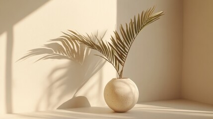 Obraz premium Soft Light with Plant in Minimalist Design