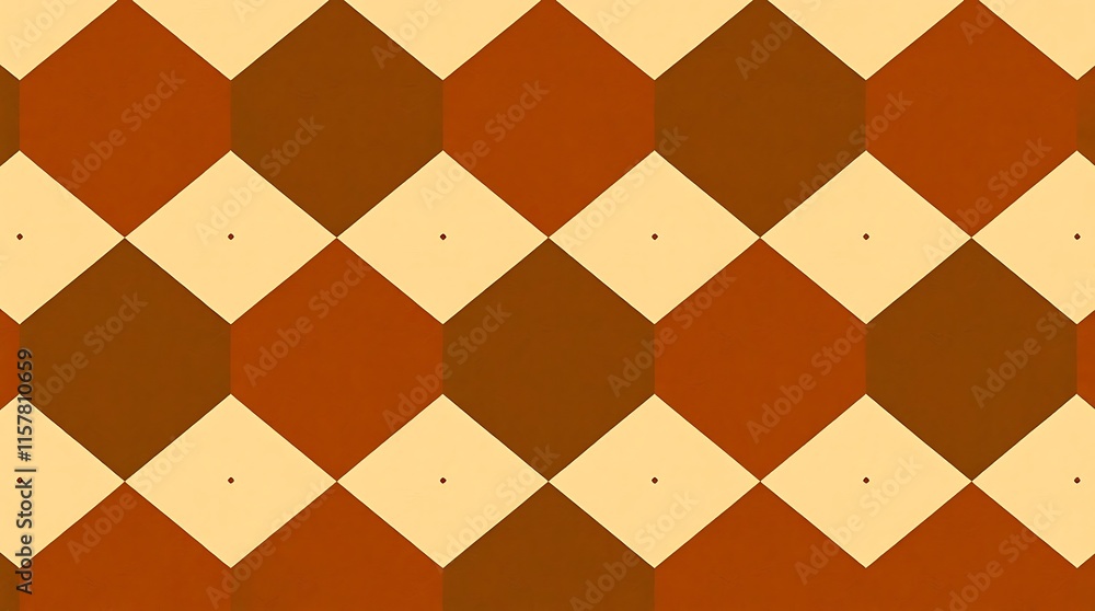 Aufkleber checkerboard pattern: a seamless pattern with alternating squares of brown and beige, creating a cla