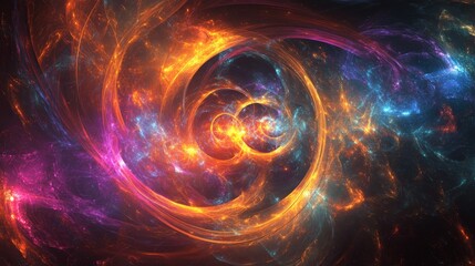 Obraz premium Abstract cosmic swirl of vibrant colors.