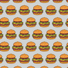 illustration of a fast food hamburger sticker for entrepreneurship