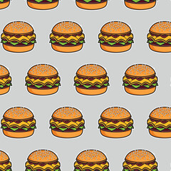 illustration of a fast food hamburger sticker for entrepreneurship