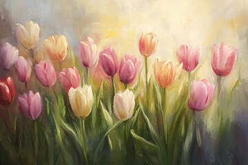 beautiful background of tulip flowers