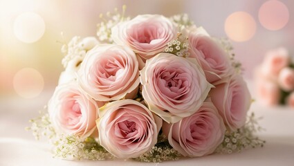 Obraz premium pink roses bouquet , AI Generated.