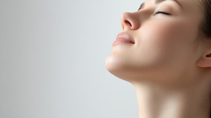 Woman with closed eyes embraces calmness and serenity in a peaceful environment