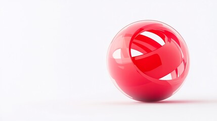 Close-up Photo: Vibrant Red Sphere Mockup, Elegantly Displayed on Neutral Background. AI Generated