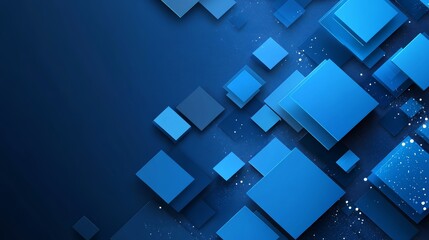 Obraz premium Abstract background with blue squares and sparkles.