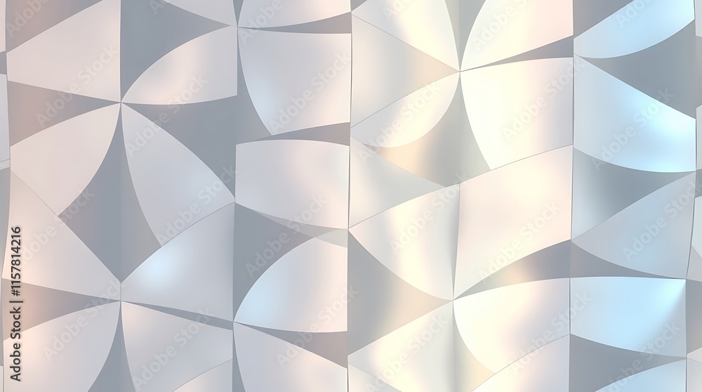 Poster abstract geometric pattern: a soft, ethereal texture of delicate, overlapping geometric shapes and s