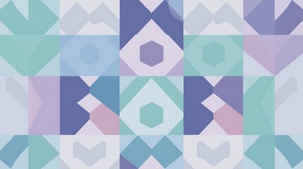 Pastel Geometric Pattern: Seamless Design. Abstract background with soft color palette and geometric shapes. Perfect for textile, fashion, and home decor. 