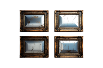 Steel Picture Frames isolated on transparent background.