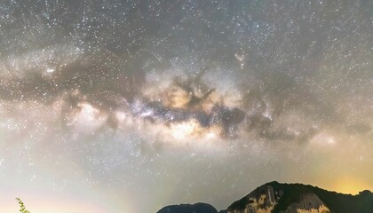 Stunning View of the Milky Way Galaxy A Cosmic Tapestry of Stars and Space Dust Illuminating the...